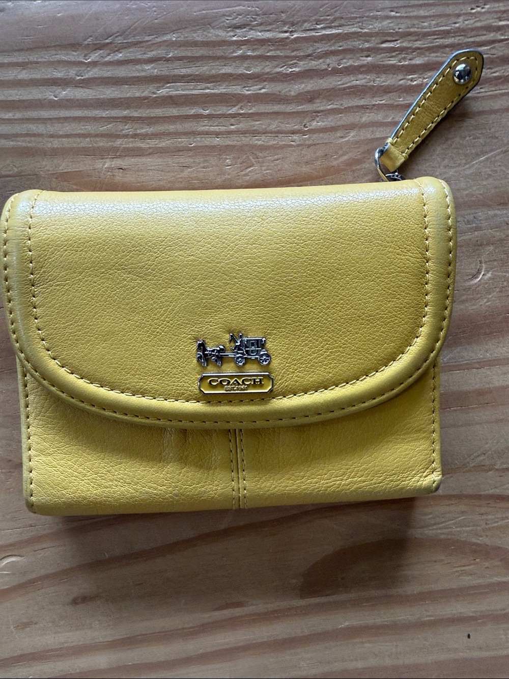 Coach Yellow Leather Small Zip & Snap Wallet